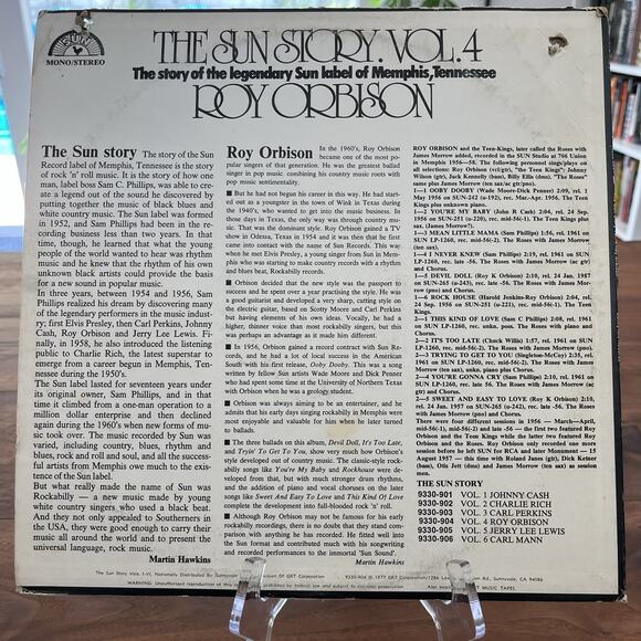 Roy Orbison The Sun Story Vol 4 Vinyl LP 1977 Sun Records 9330-904 - Picture 7 of 8